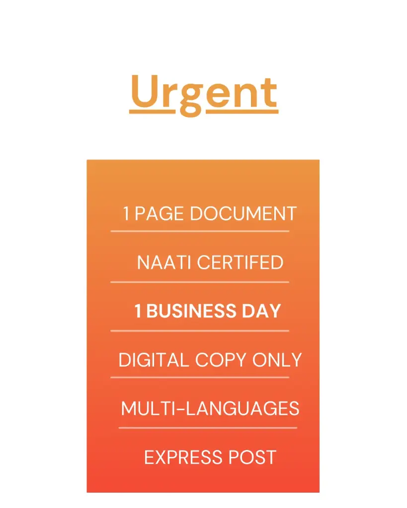 Urgent Translation